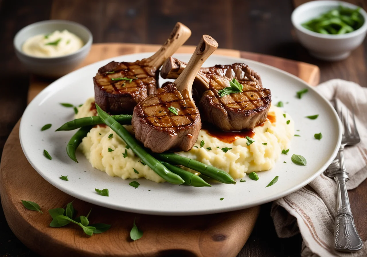 Lamb chops with mash