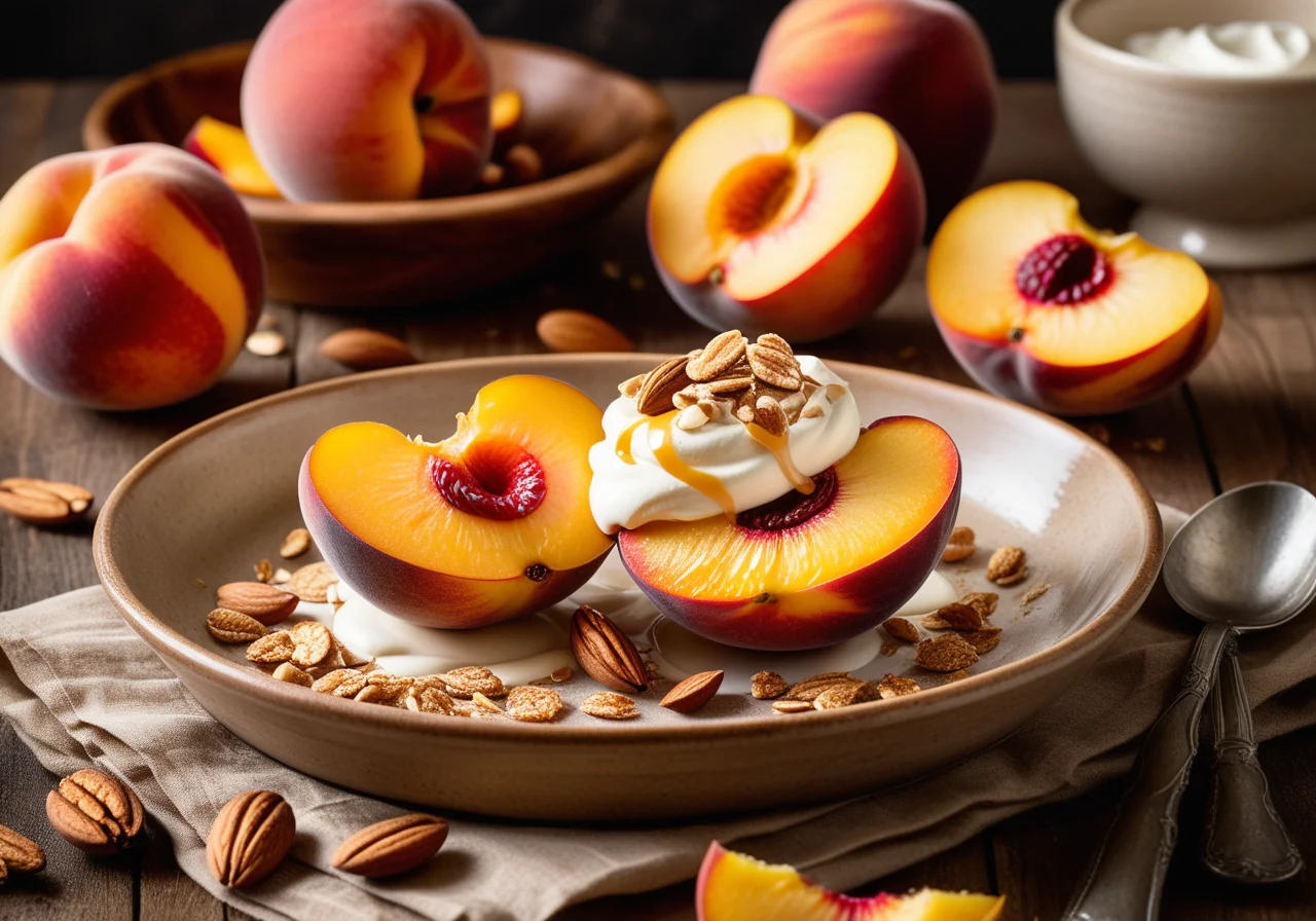 Baked Peaches with Almond Filling