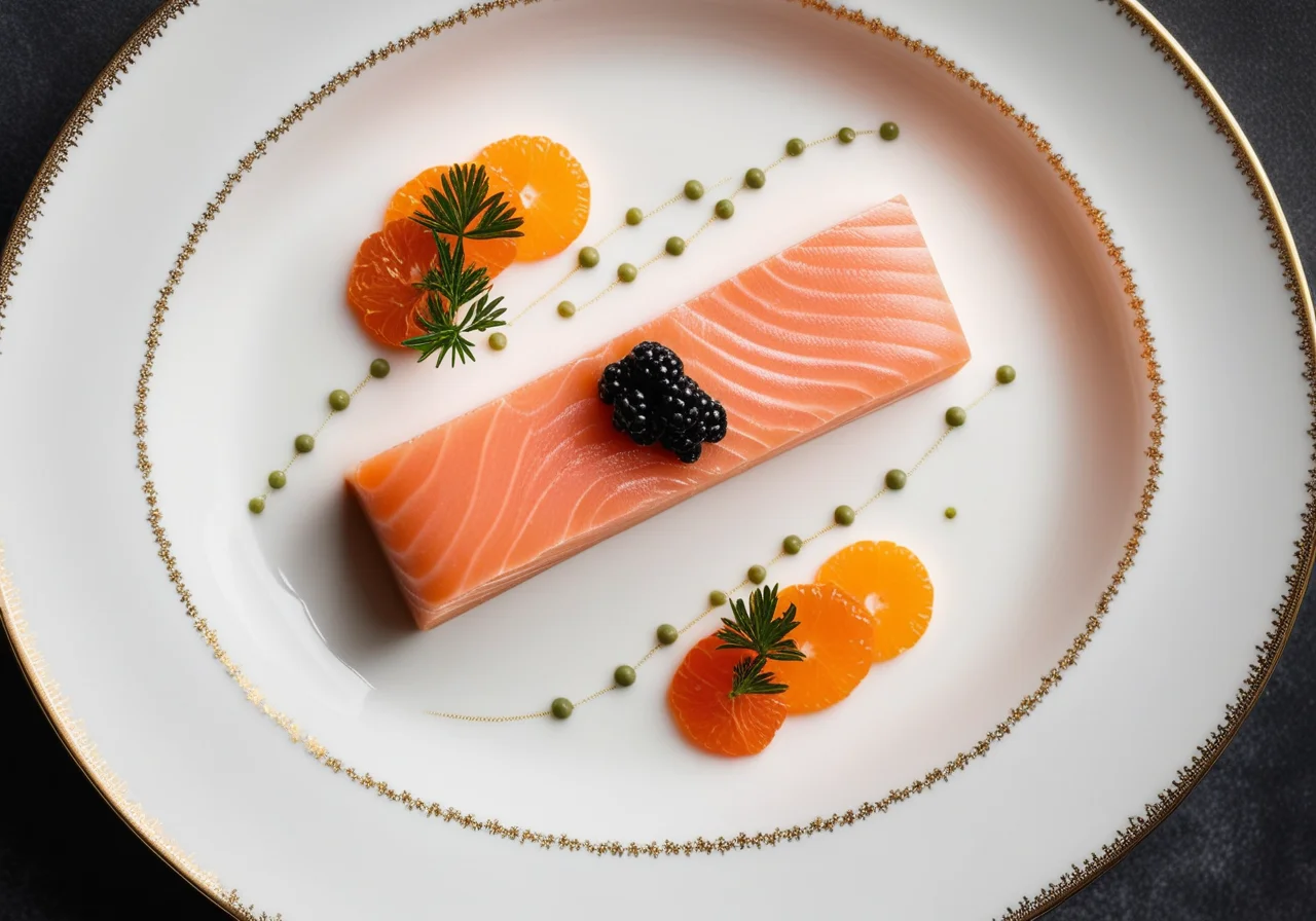 Terrine with Salmon, Horseradish and Trout Caviar