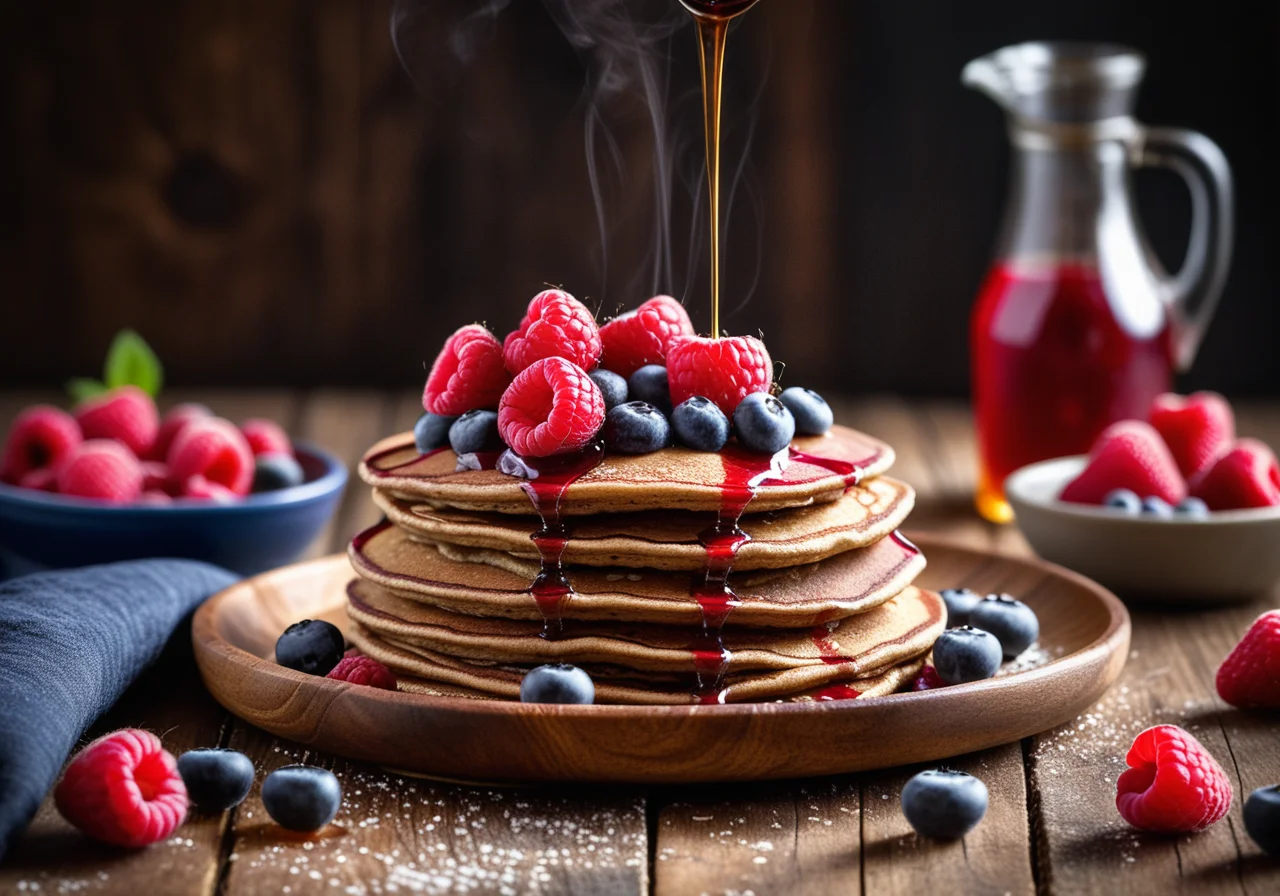Raspberry Buckwheat Pancakes