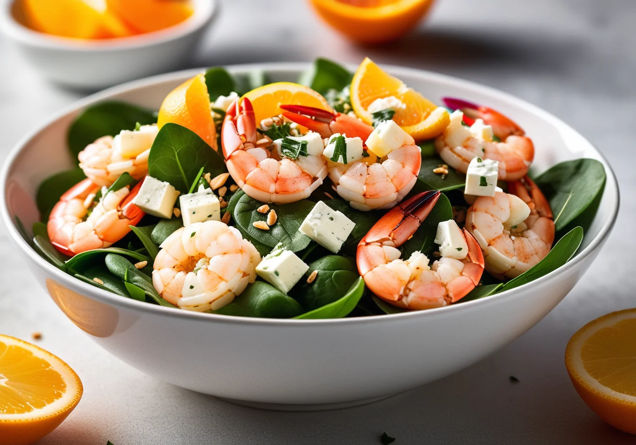 Crab Salad with Oranges, Spinach and Feta