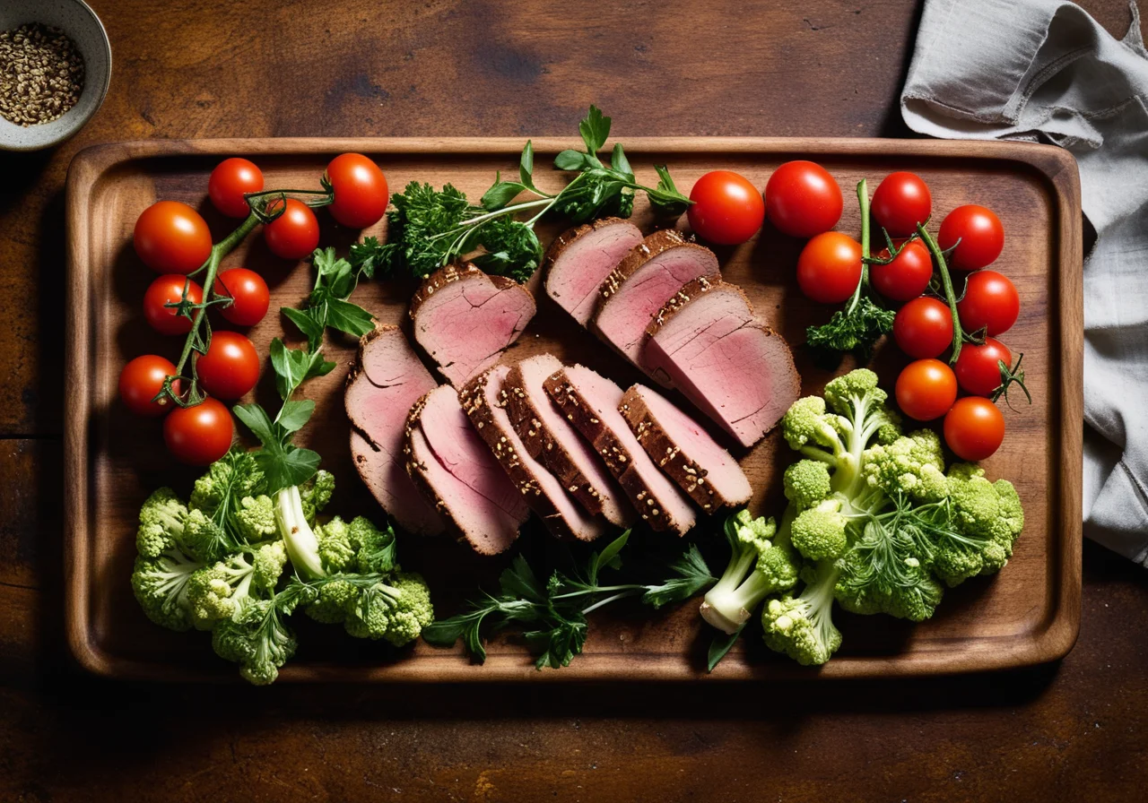 Cold Veal Roast with Cauliflower Salad