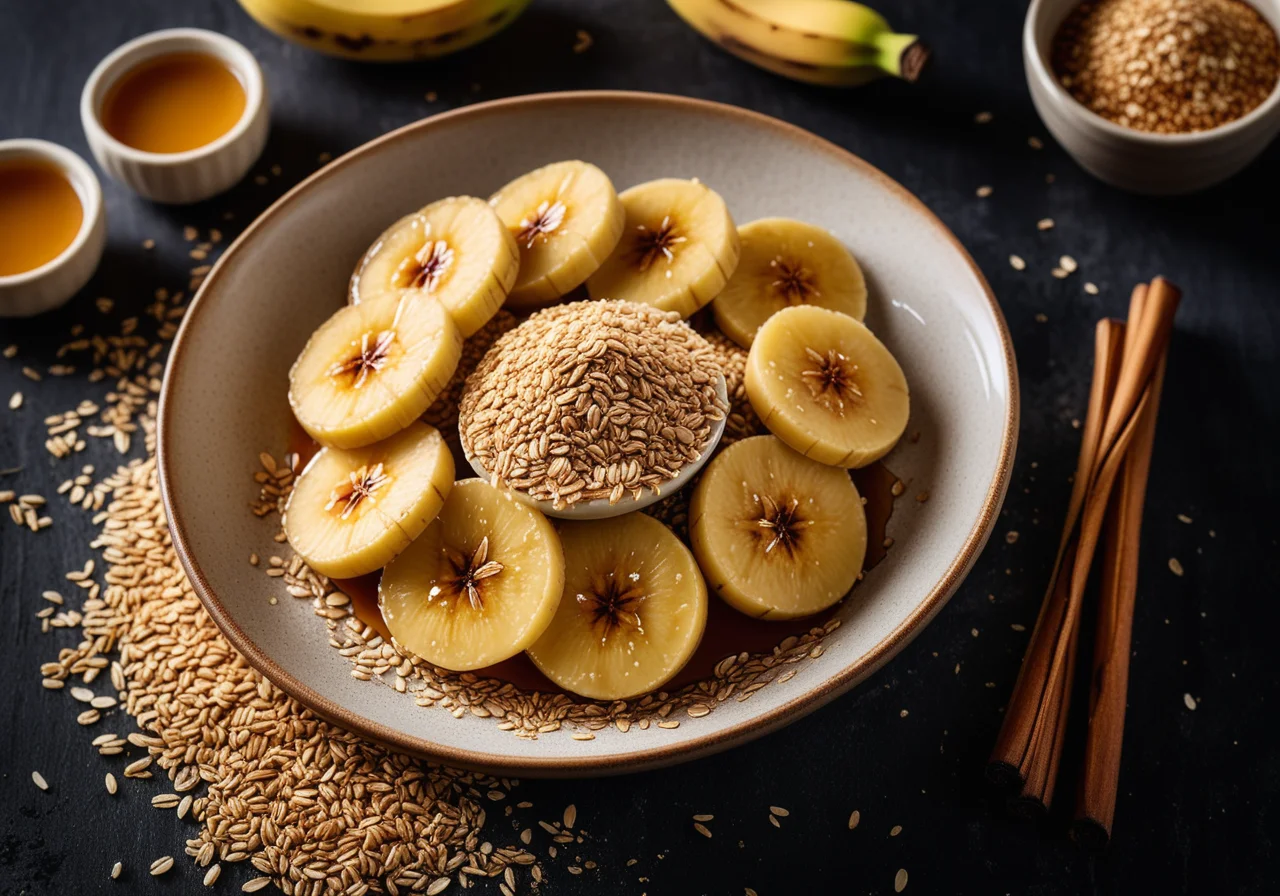 Baked Honey Banana with Sesame