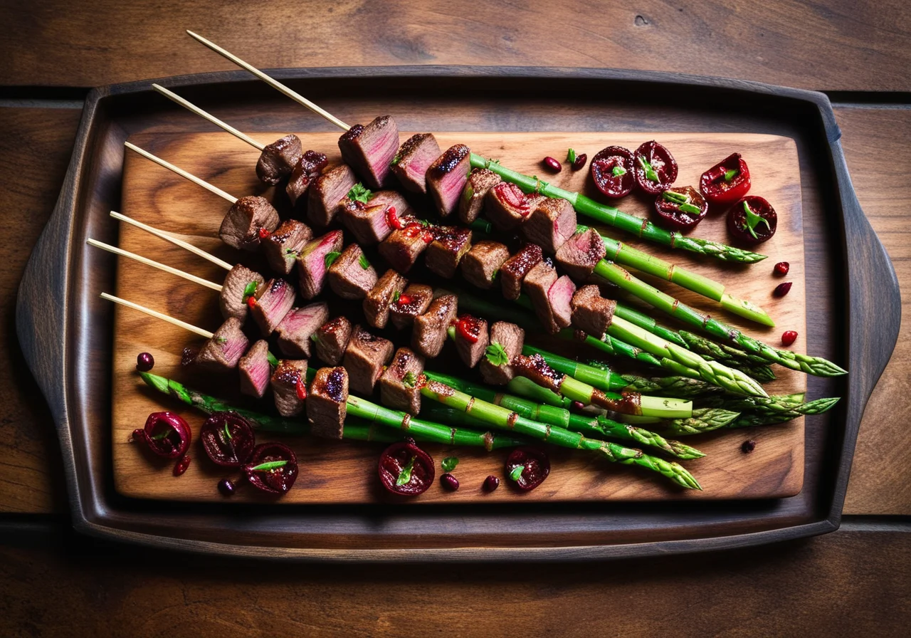 Lamb Skewers with Asparagus