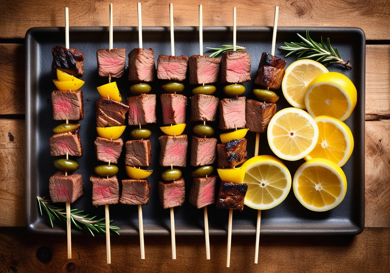 Lemon Beef Skewers