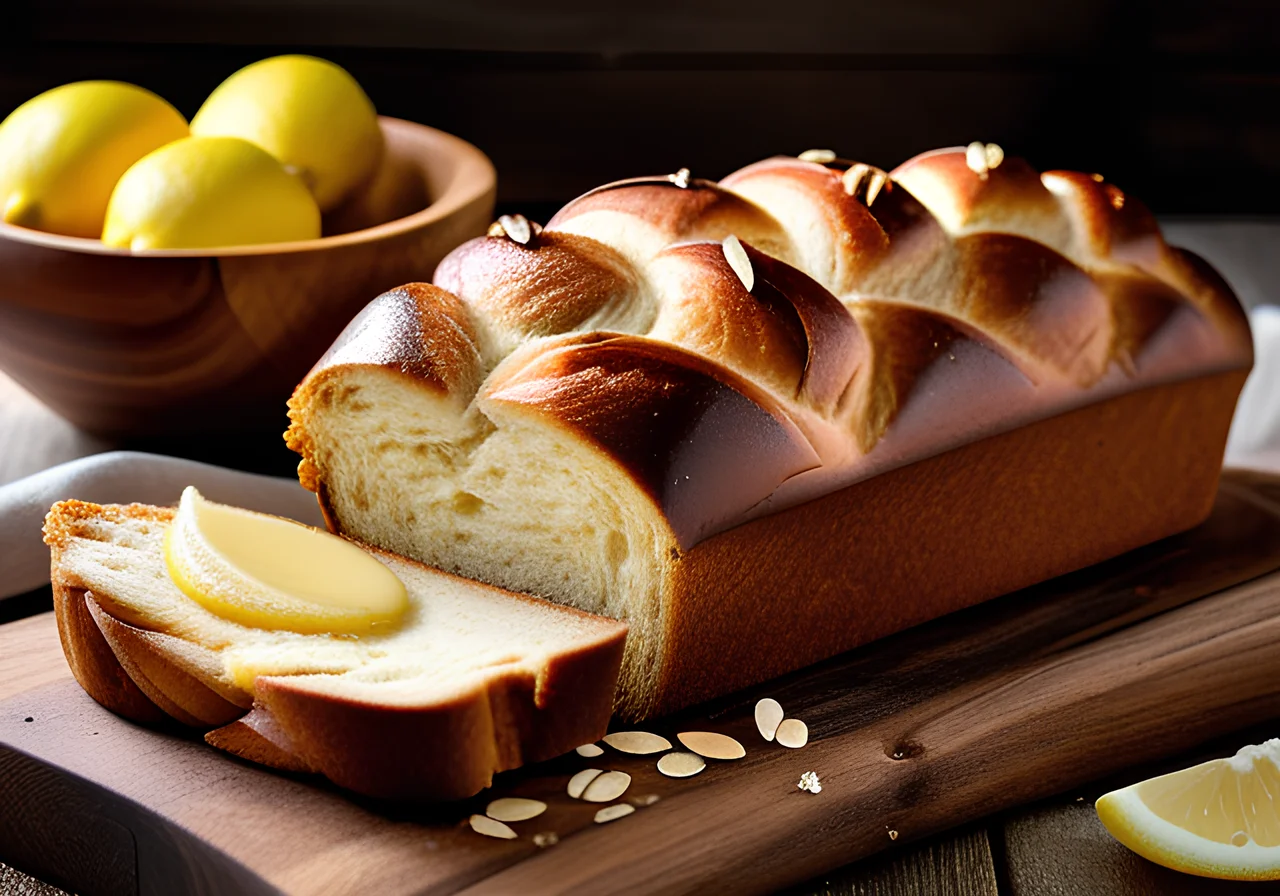 Bread Loaf with Butter and Honey