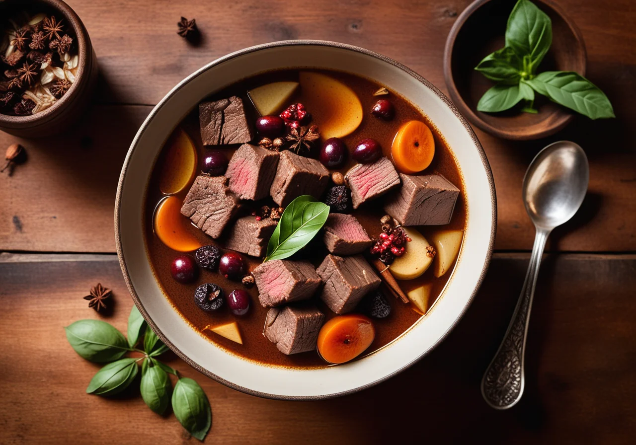 Beef Stew with Cinnamon and Figs for Christmas