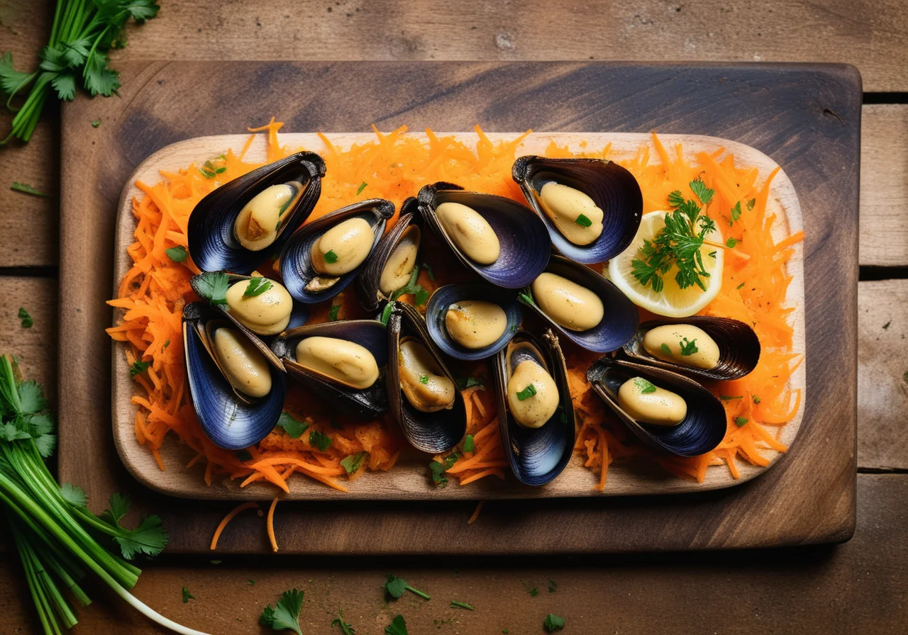Baked Mussels with Vegetables