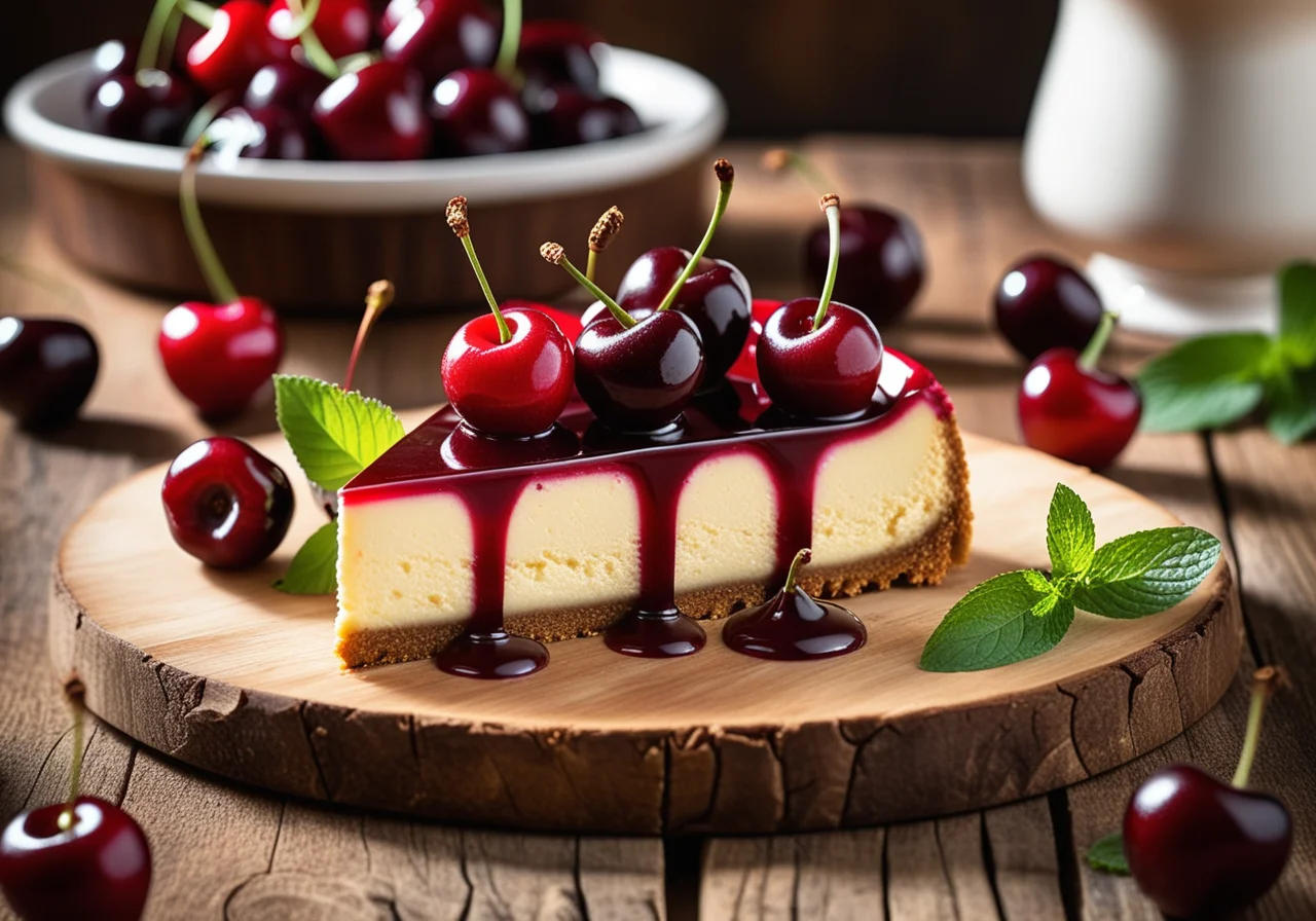 Cheesecake with Cherry Topping