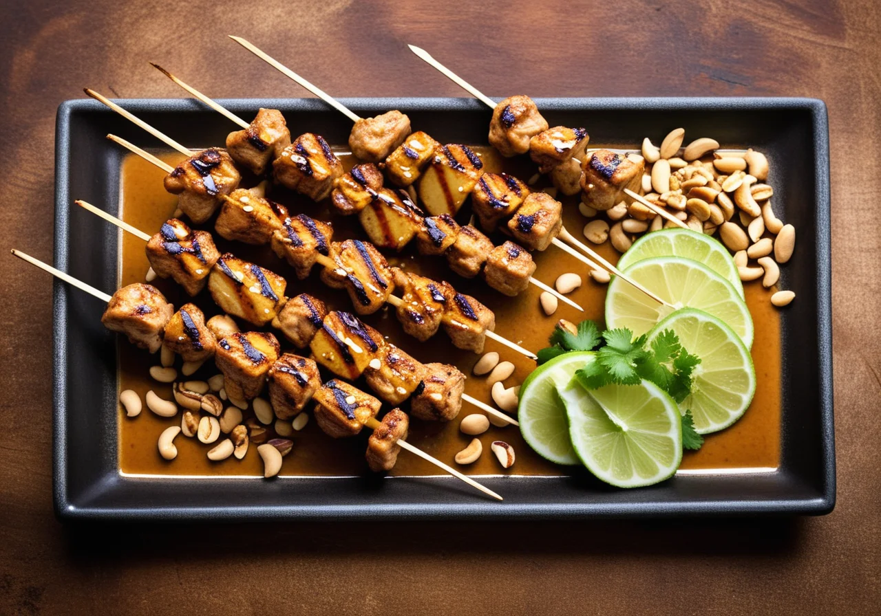 Satay Skewers with Peanut Sauce