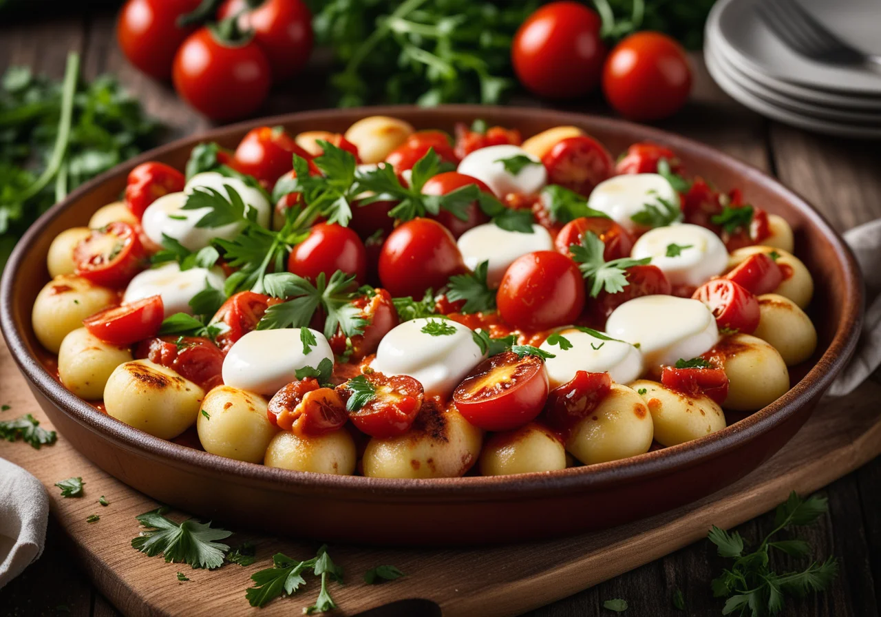 Gnocchi with Tomatoes and Mozzarella