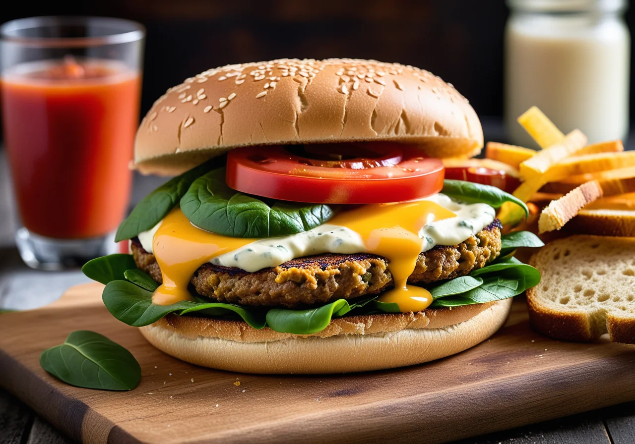 Whole Wheat Bread Cheeseburger