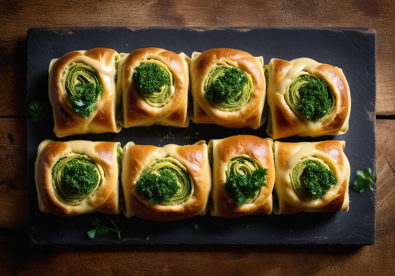 Vegetarian Savoy Cabbage Rolls with Pretzel Filling