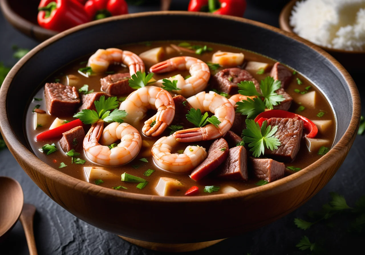 Shrimp, Sausage and River Crab Stew (Gumbo)