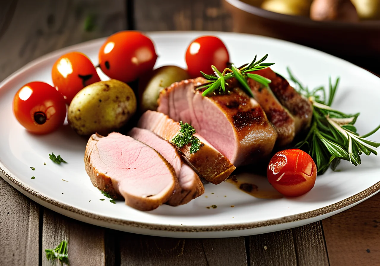Pork Tenderloin with Herbs and Oven Potatoes