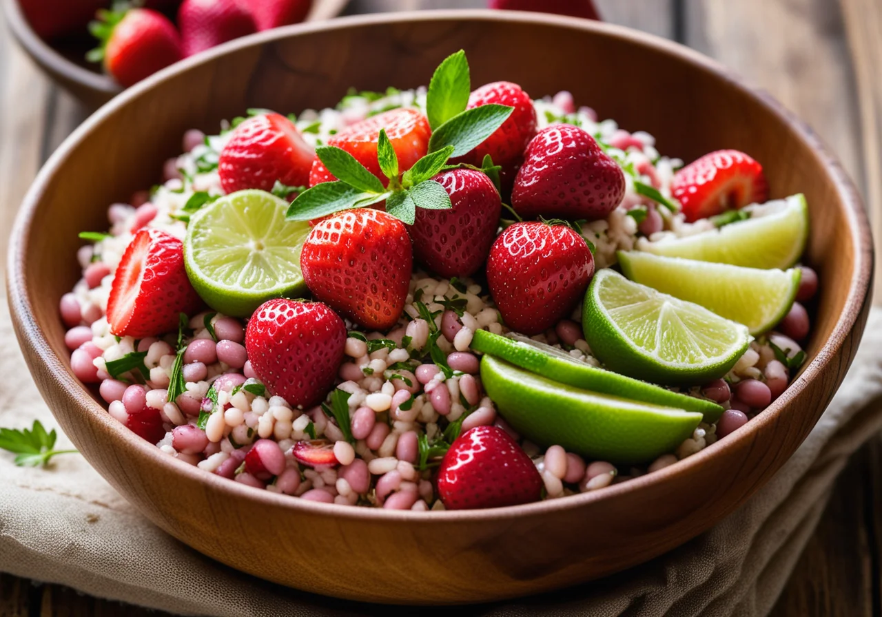 Strawberry Bean Salad with Honey