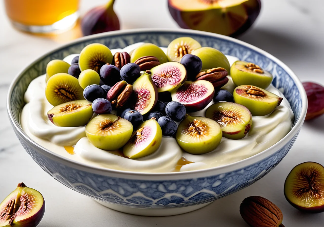 Greek Yogurt with Nuts and Sweet Fruits