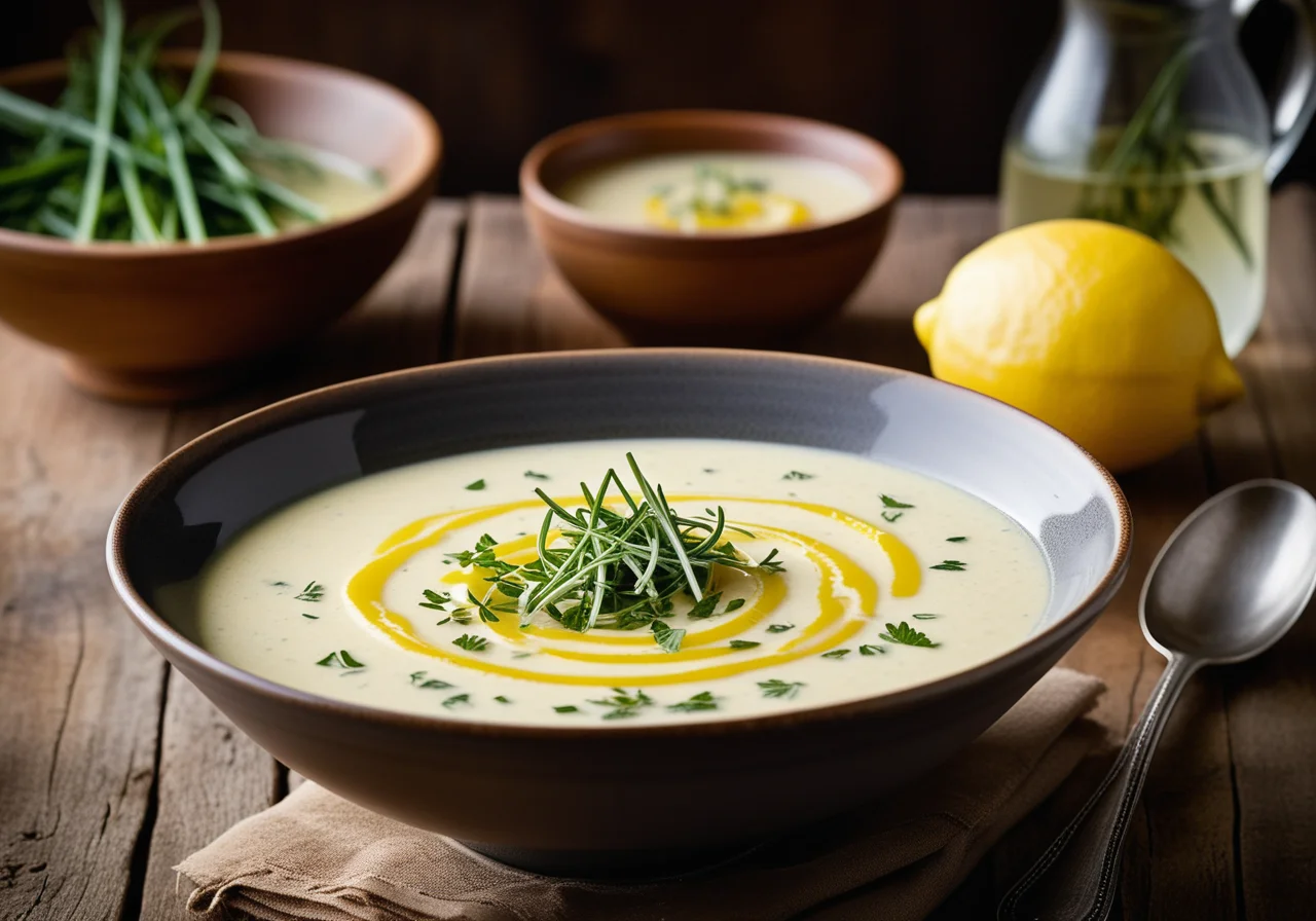 Lemon Chive Soup with Marjoram