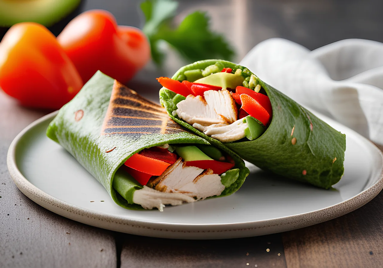 Chicken Wrap and Guacamole