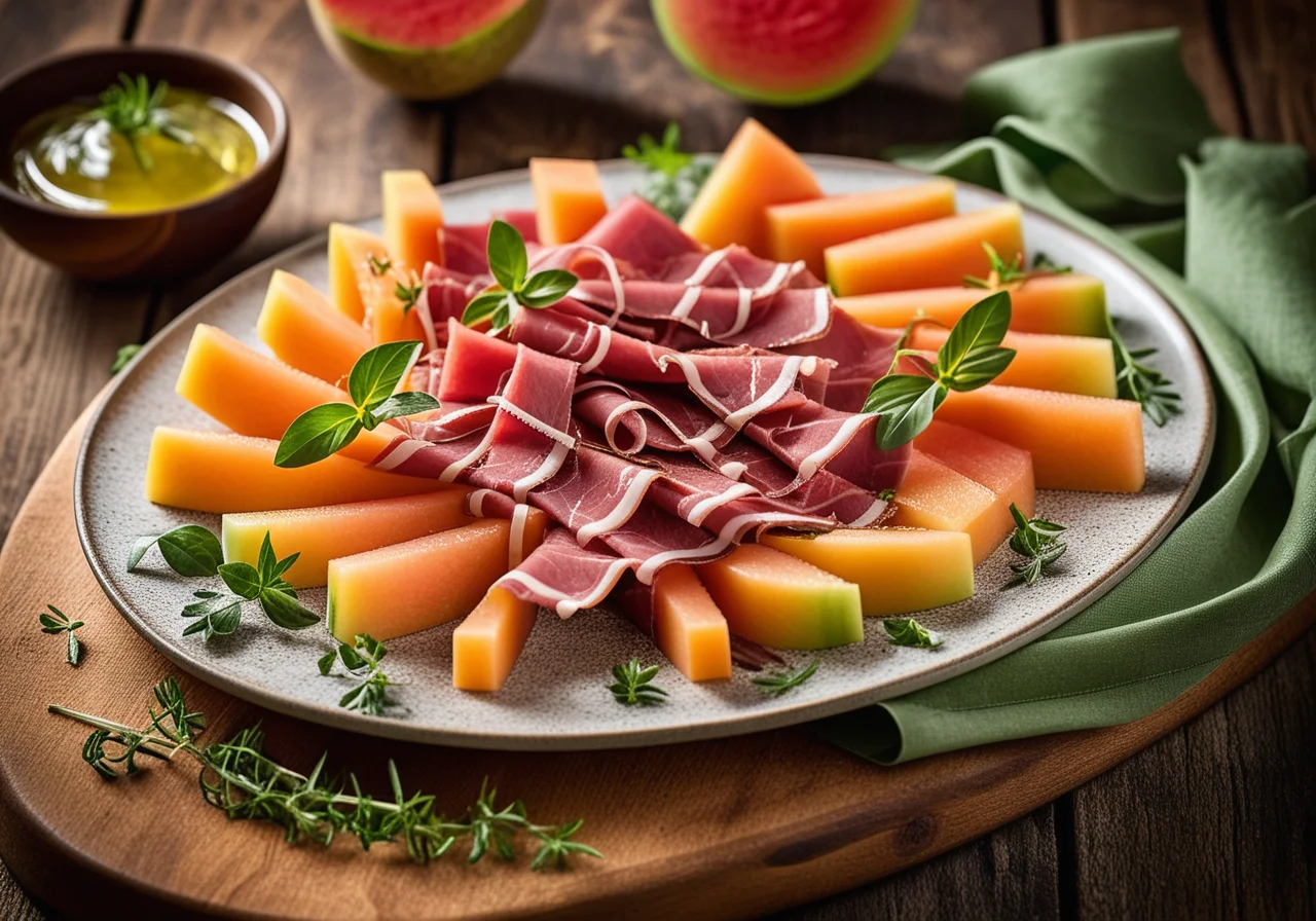 Bündnerfleisch with Melon Strips