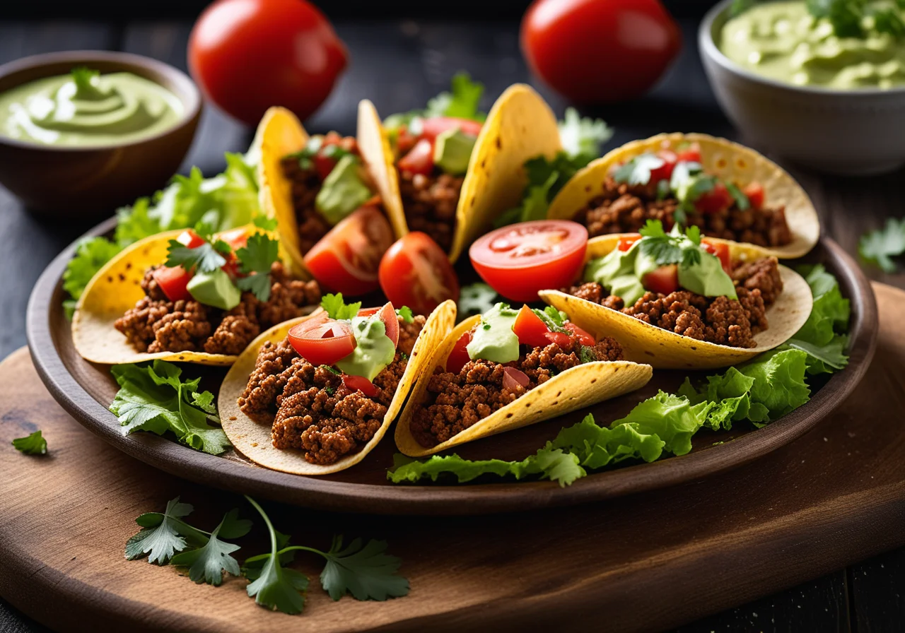 Taco Shells with Ground Meat Filling