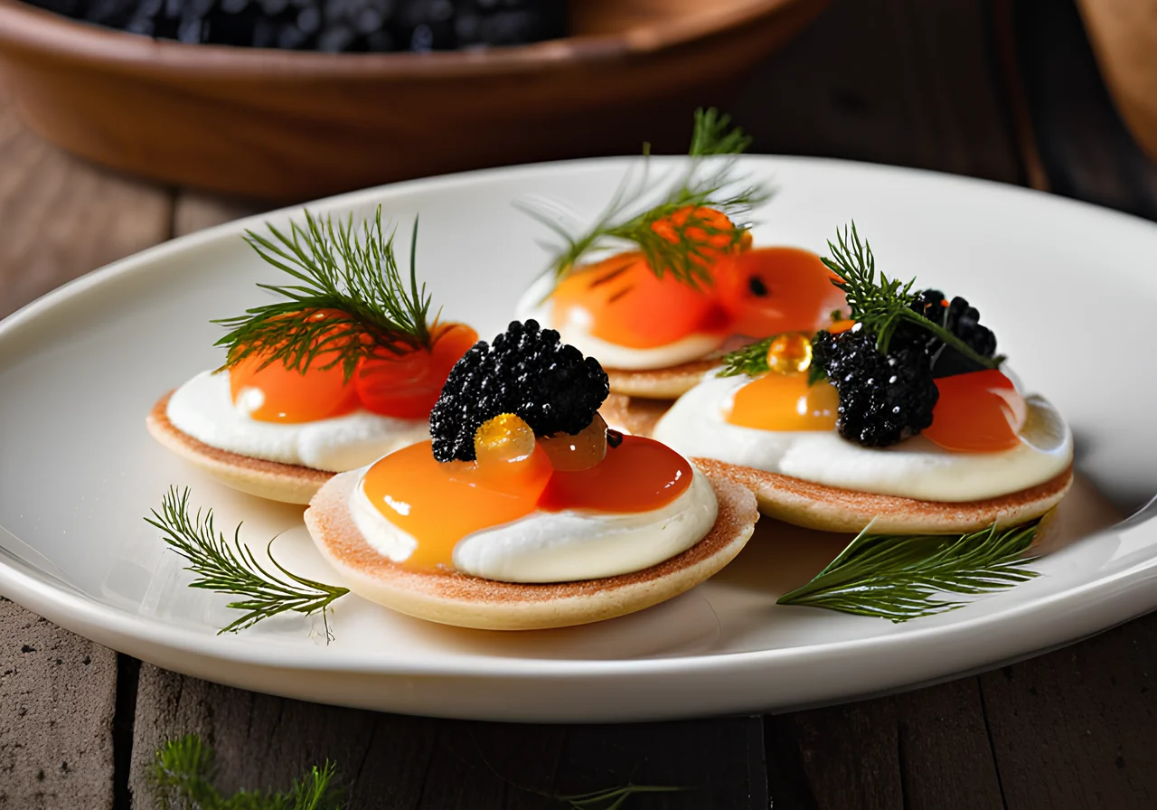 Small Pancakes (Blinis) with Caviar