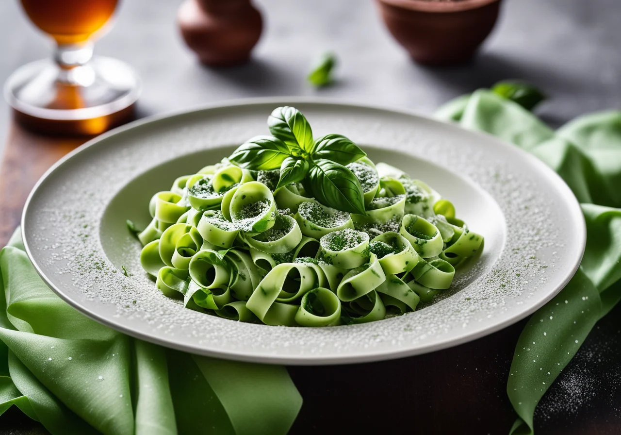 Green Pasta with Creamy Sauce