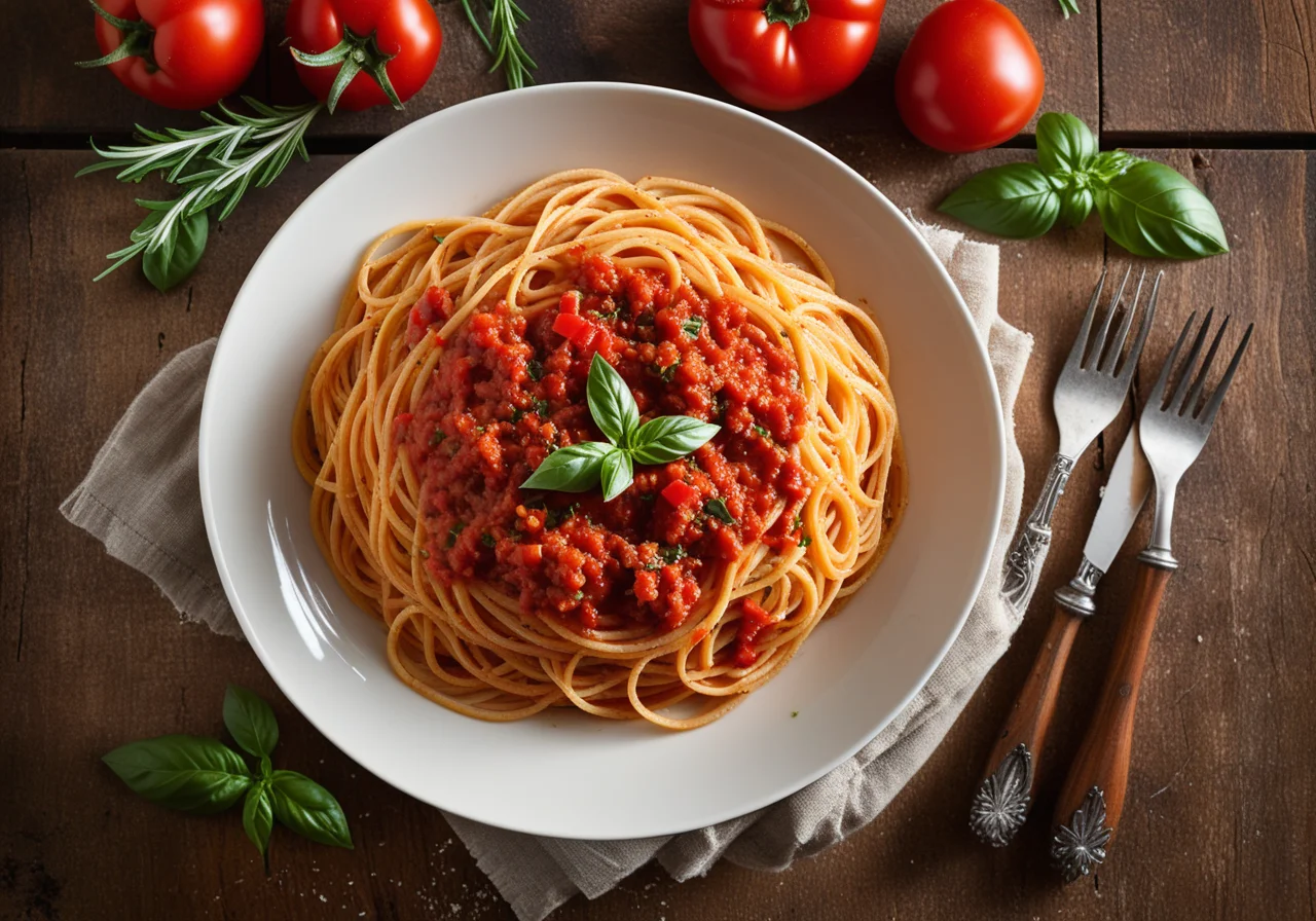 Spaghetti with Ground Meat Tomato Sauce