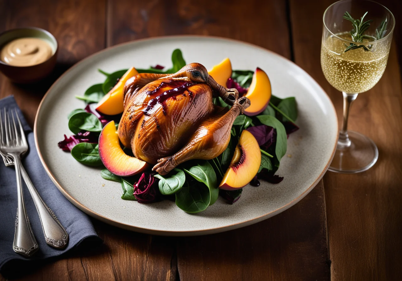 Quail on Spinach Salad