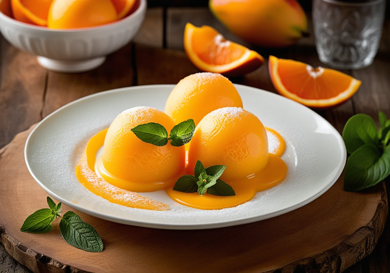 Mango Sorbet with Orange Fillets