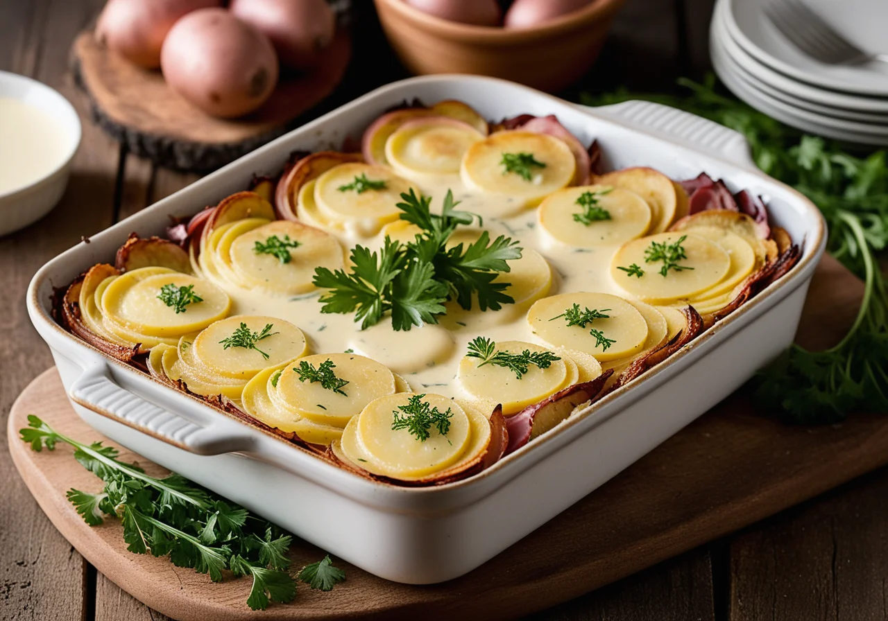 Potato Gratin with Chicory