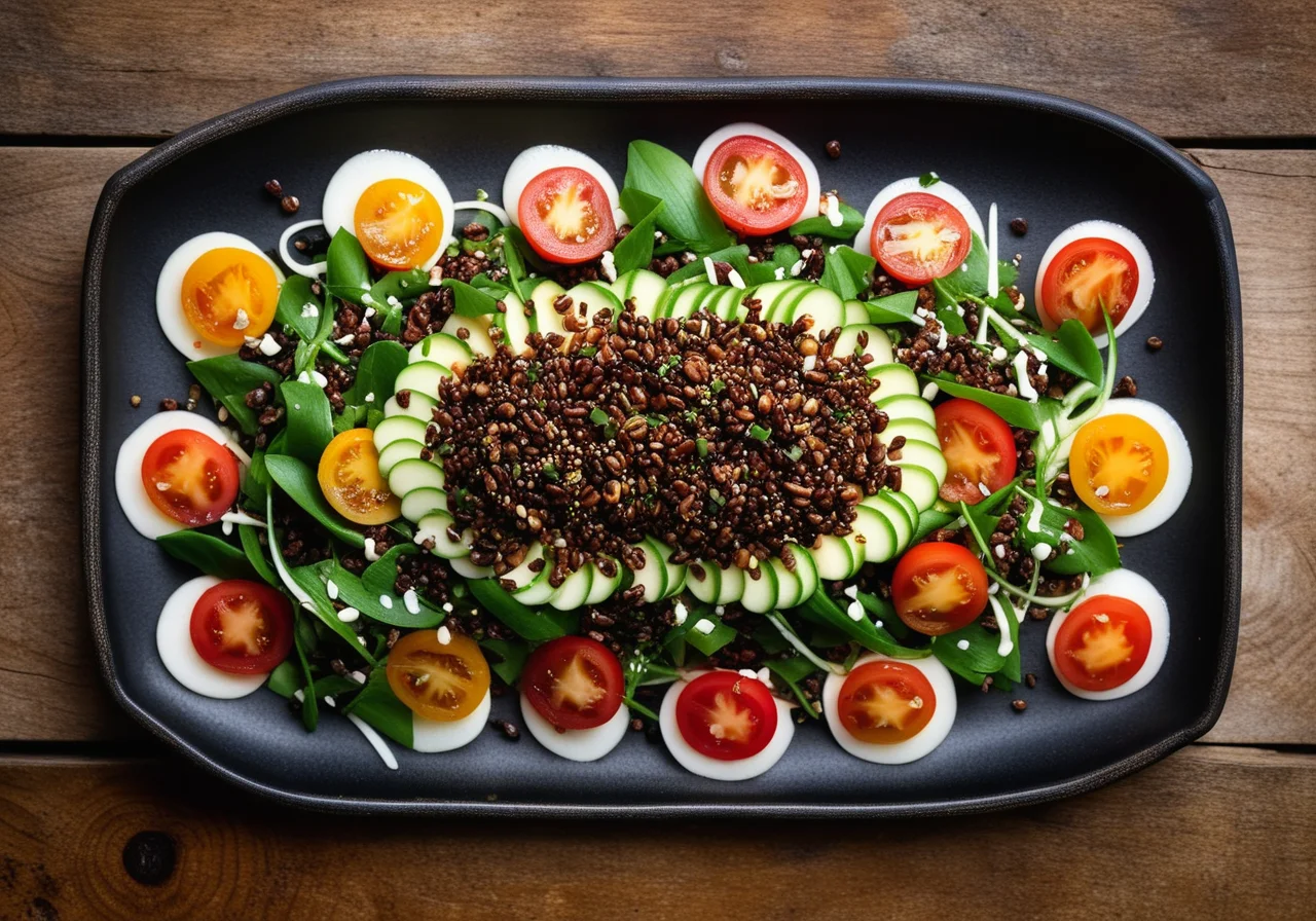 Beluga Lentil Salad with Scallops