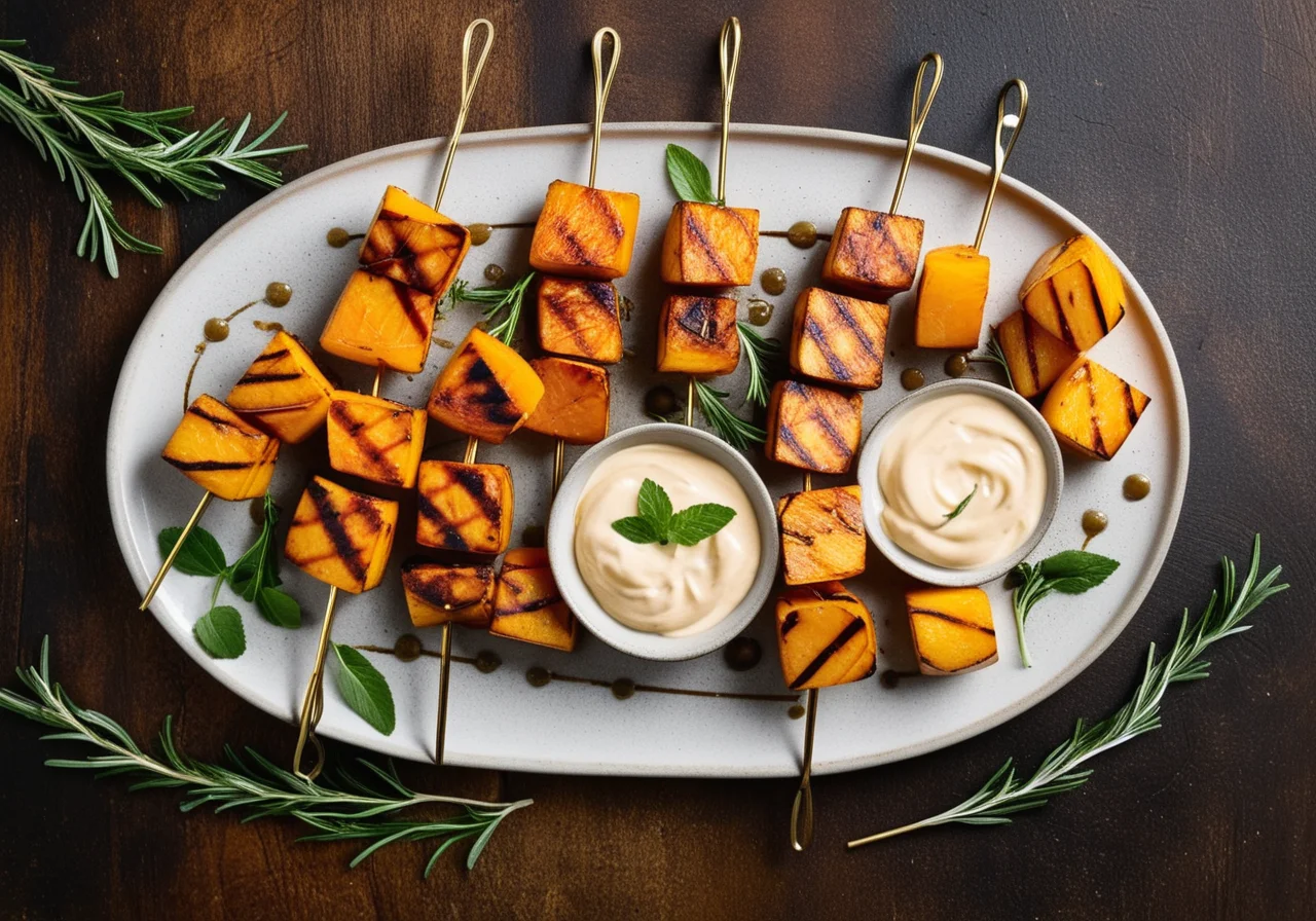 Vegetarian Grilled Skewers with Halloumi