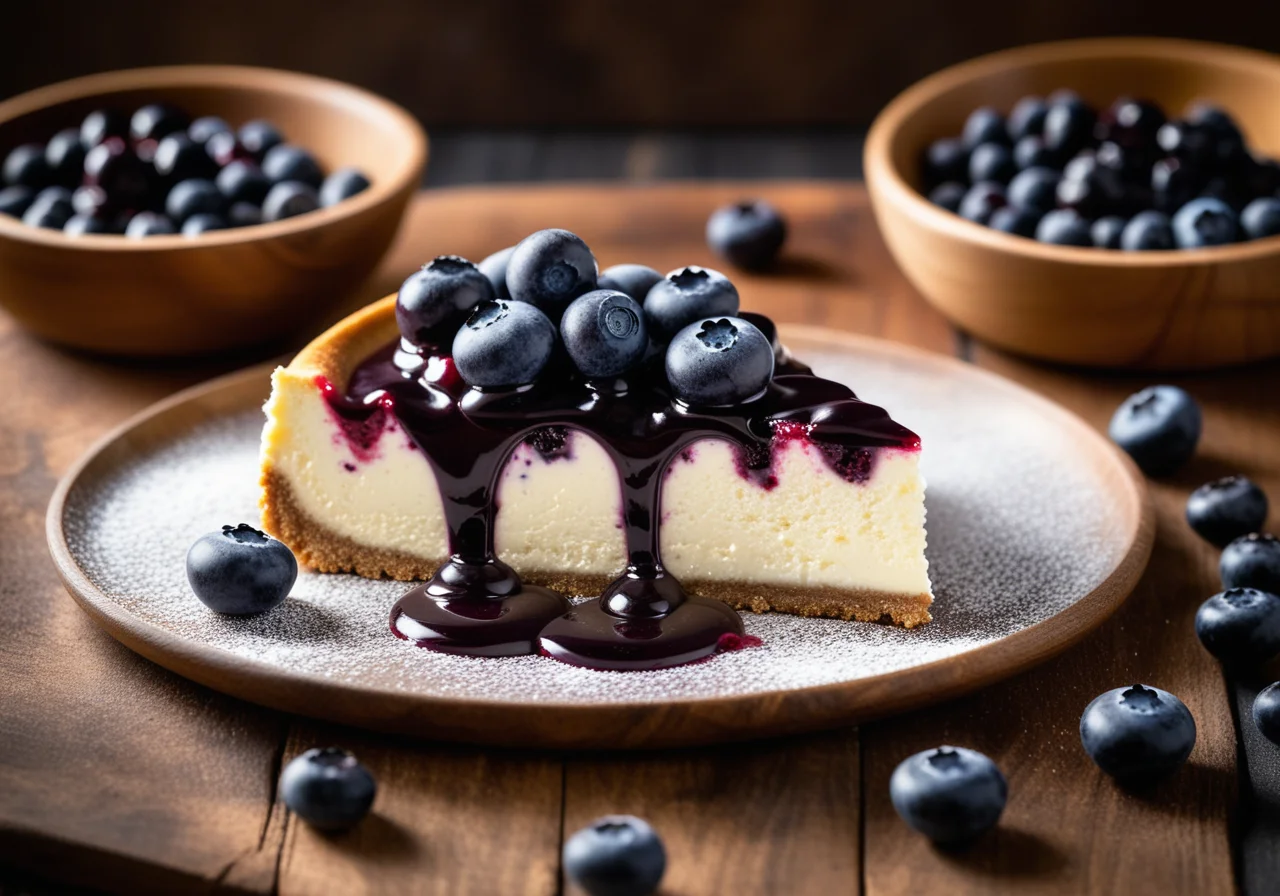 Italian Cheesecake with Blueberries