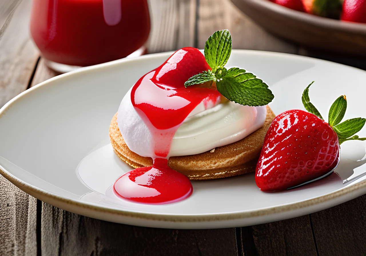 Strawberry Puree with Quark Cream