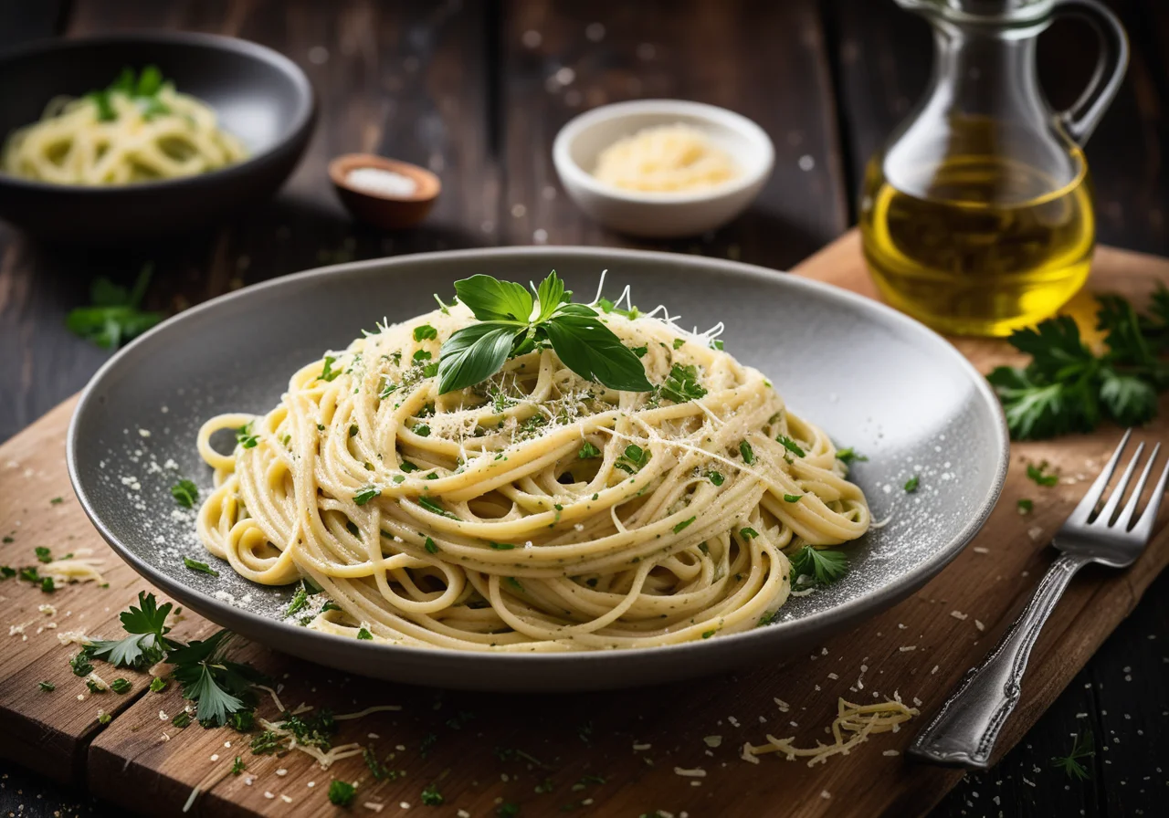 Pasta with Carbonara Leek Sauce