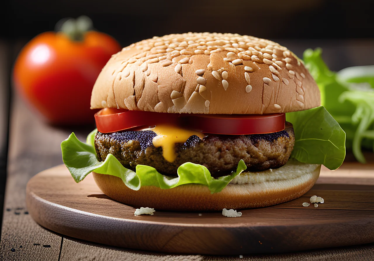 Vegan Cheeseburger with Black Bean Patty