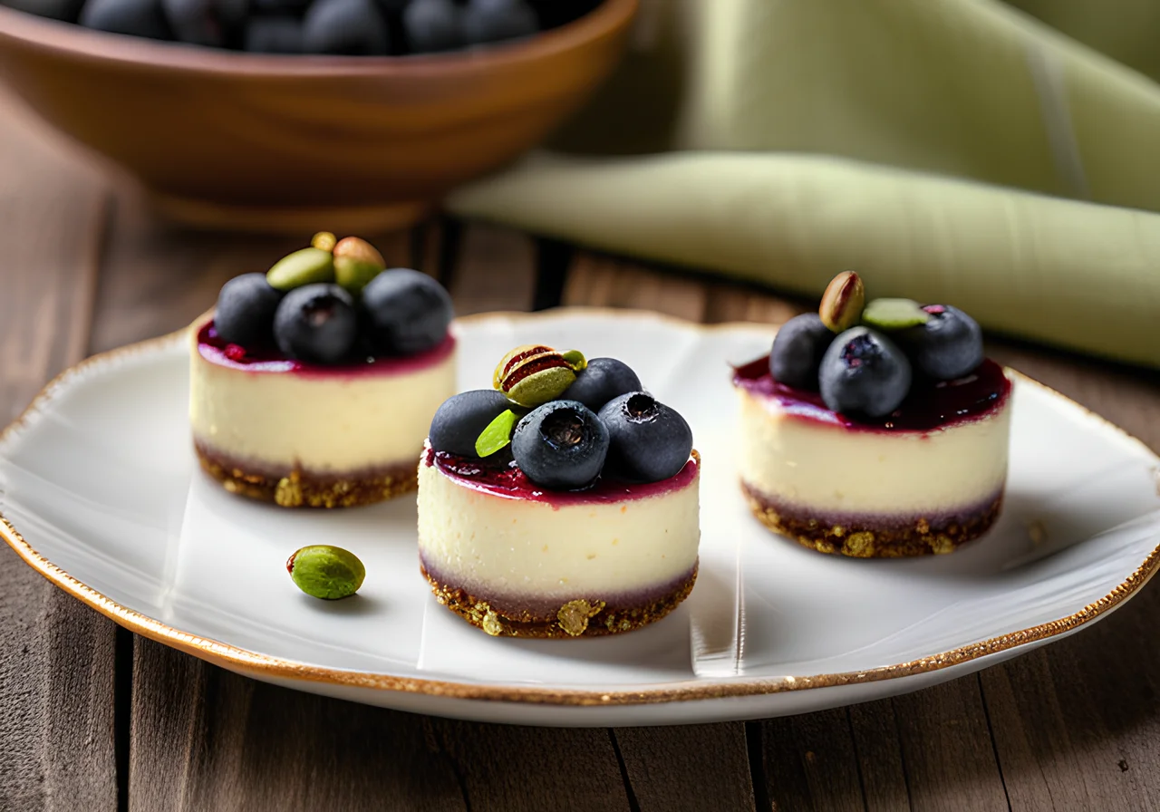 Mini Cheesecakes with Blueberries
