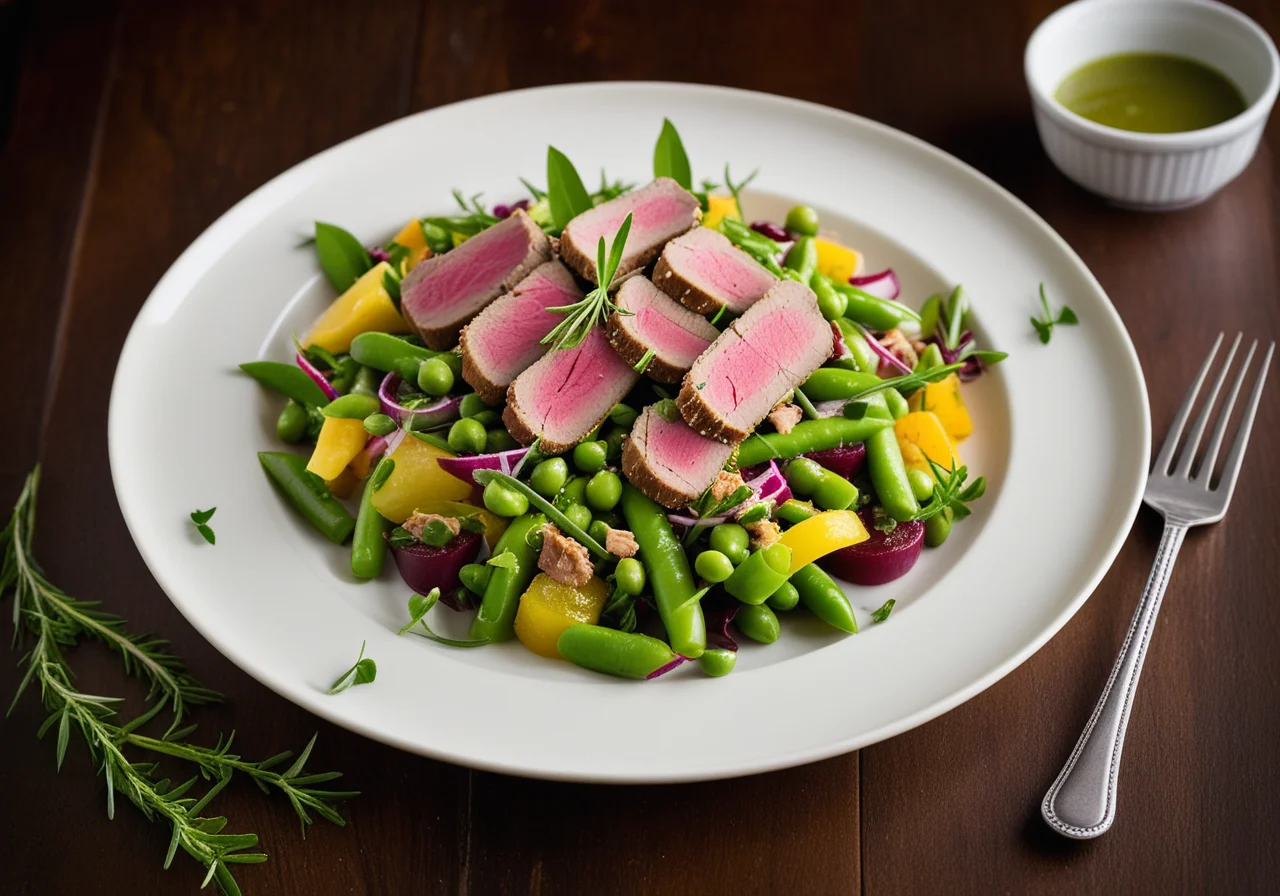 Vegetable Salad with Tuna and Veal