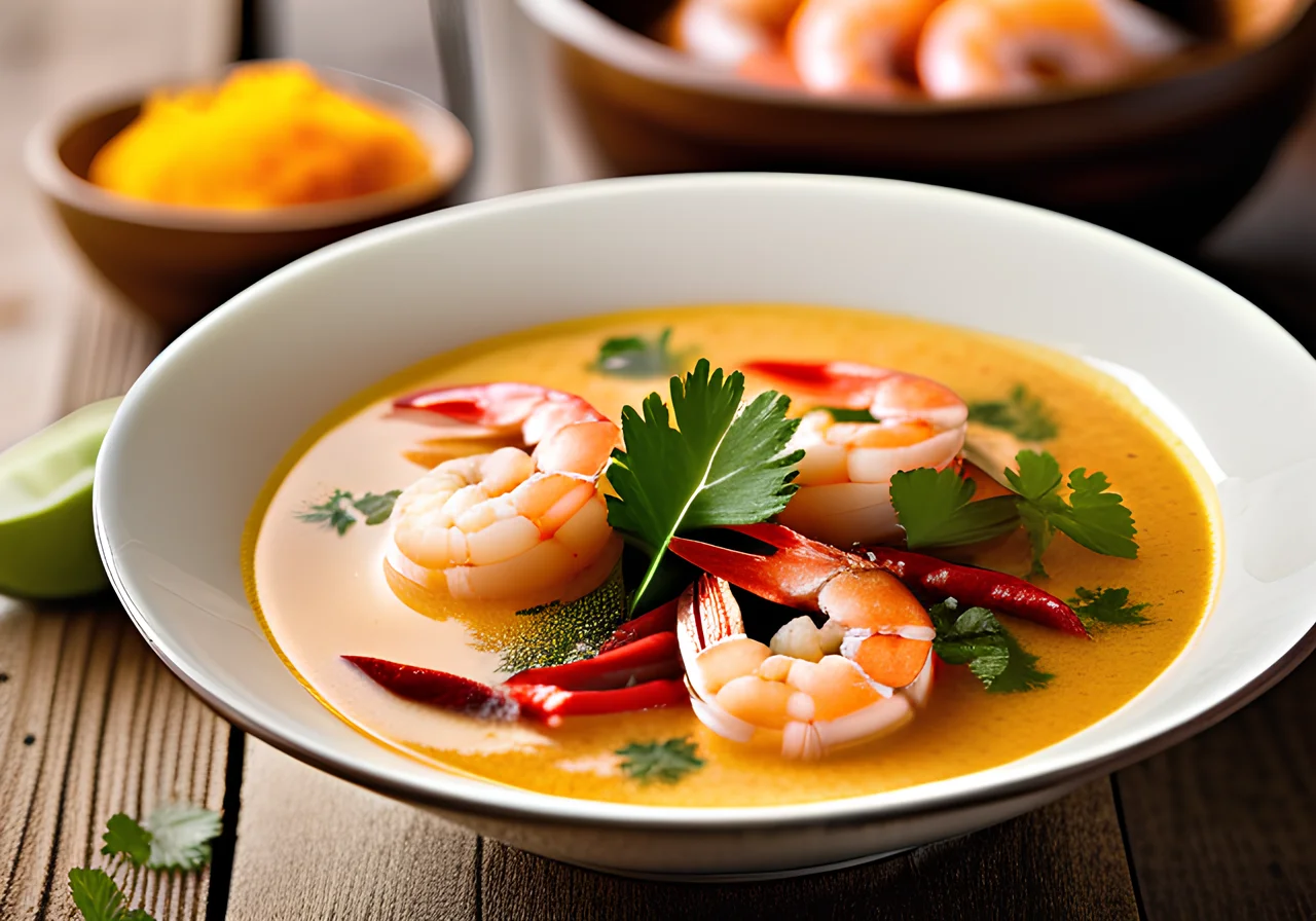 Curry Coconut Soup with Shrimp