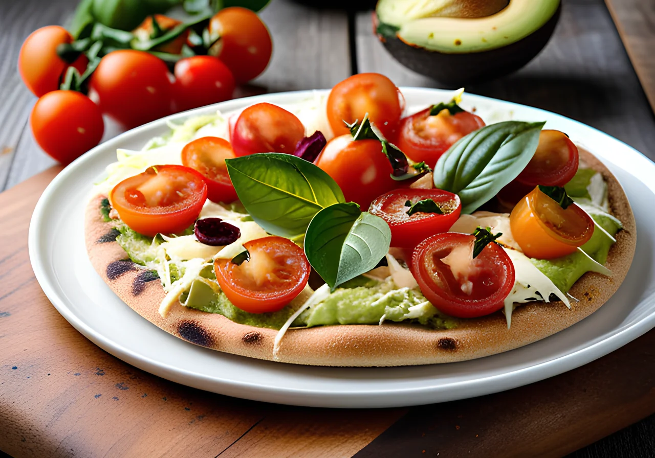 Avocado Pizza with Tomatoes and Basil