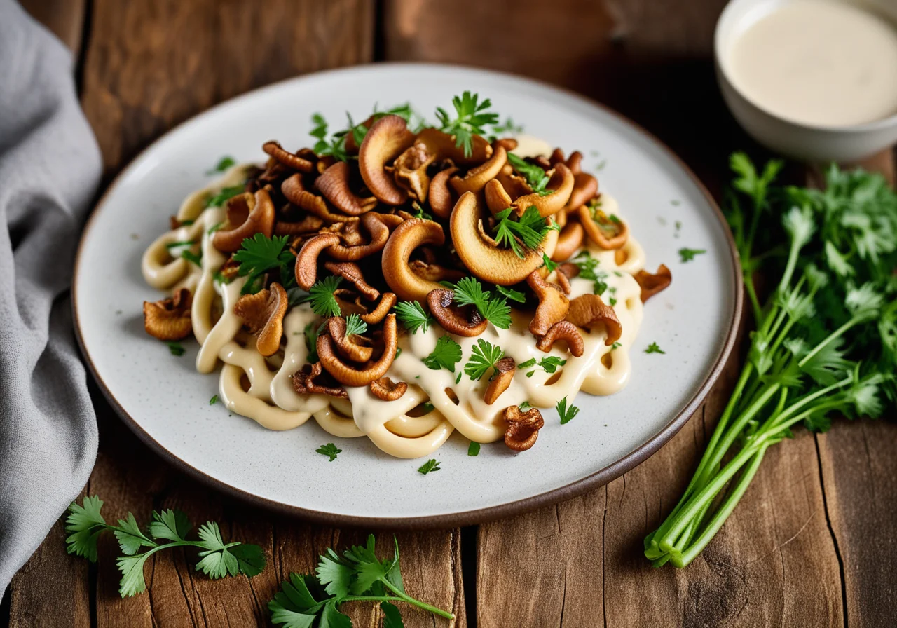 Fried Spätzle with Chanterelles