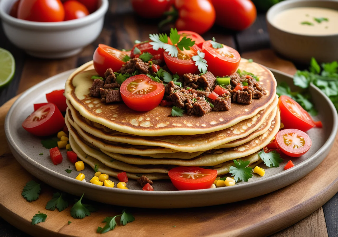 Mexican Meat-Filled Pancakes