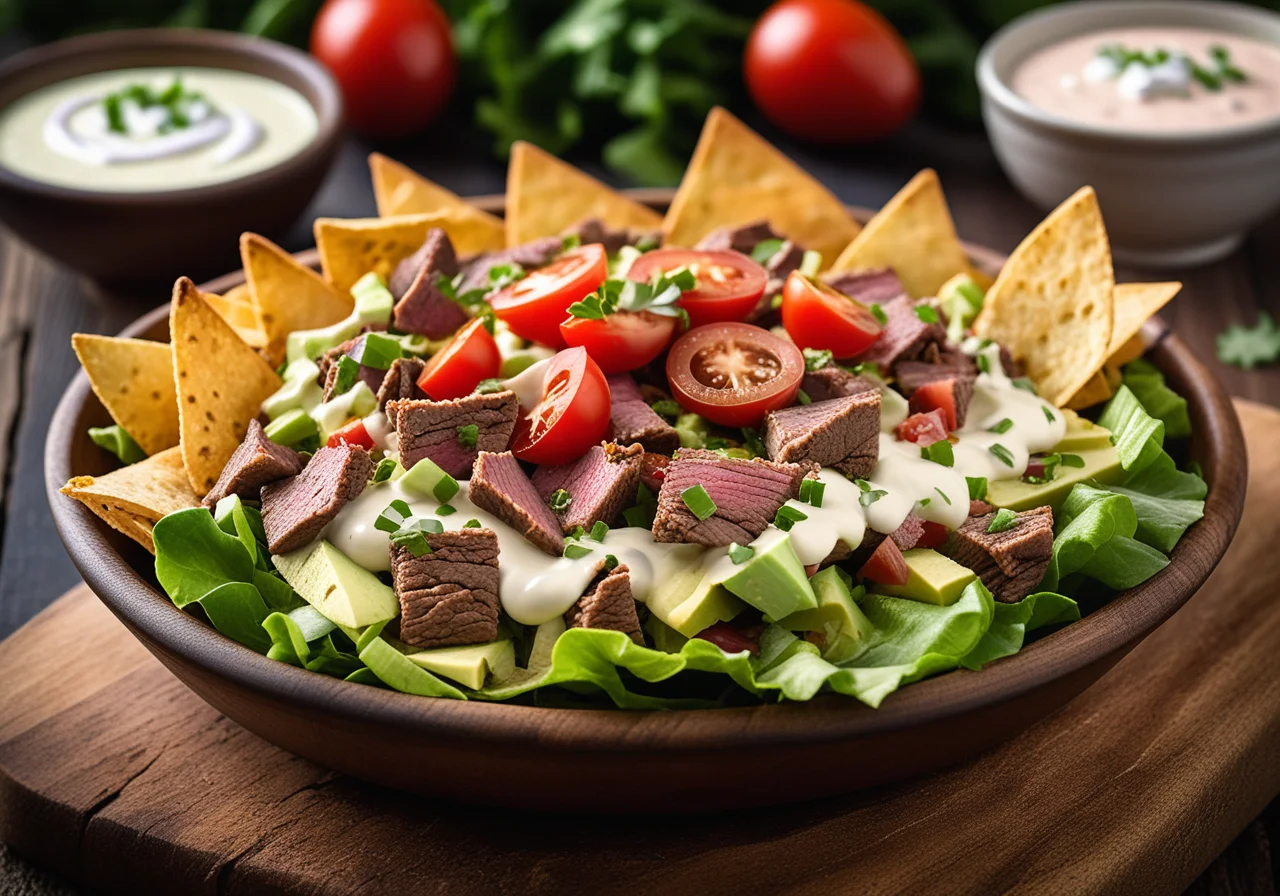 Beef Salad with Nachos