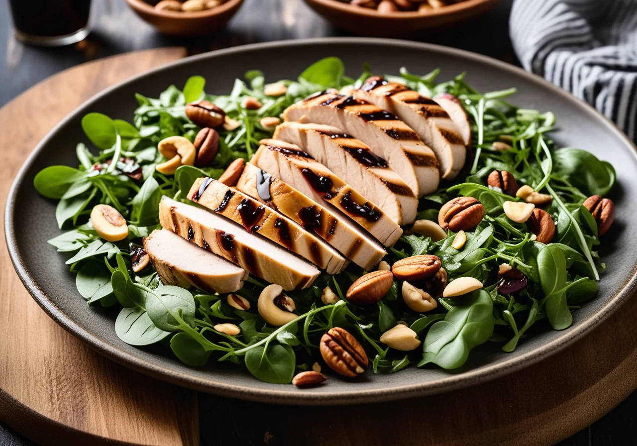Arugula Salad with Chicken and Nuts