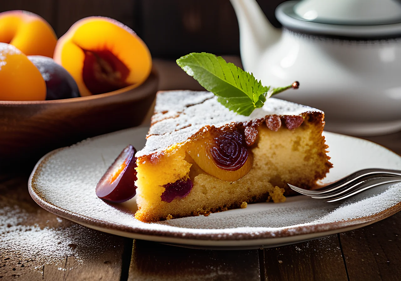 Plum Cake with Cream Dough