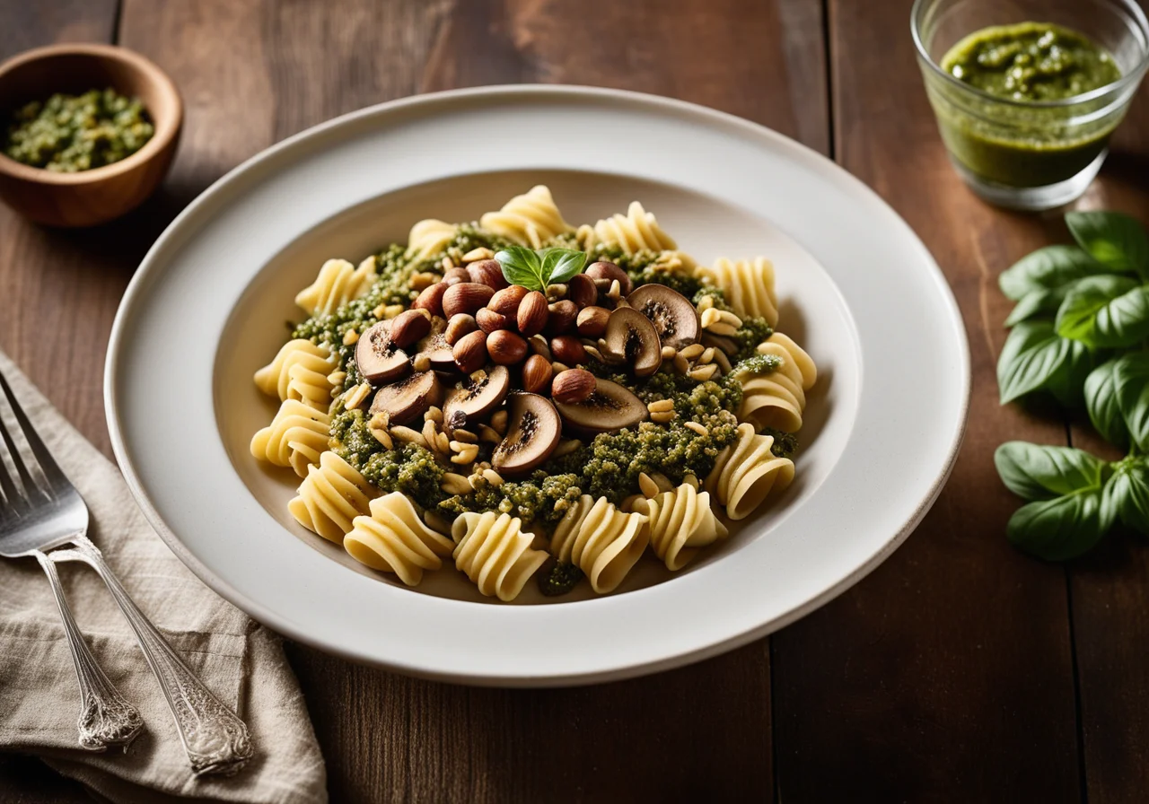 Pasta Pockets with Pesto and Chestnuts