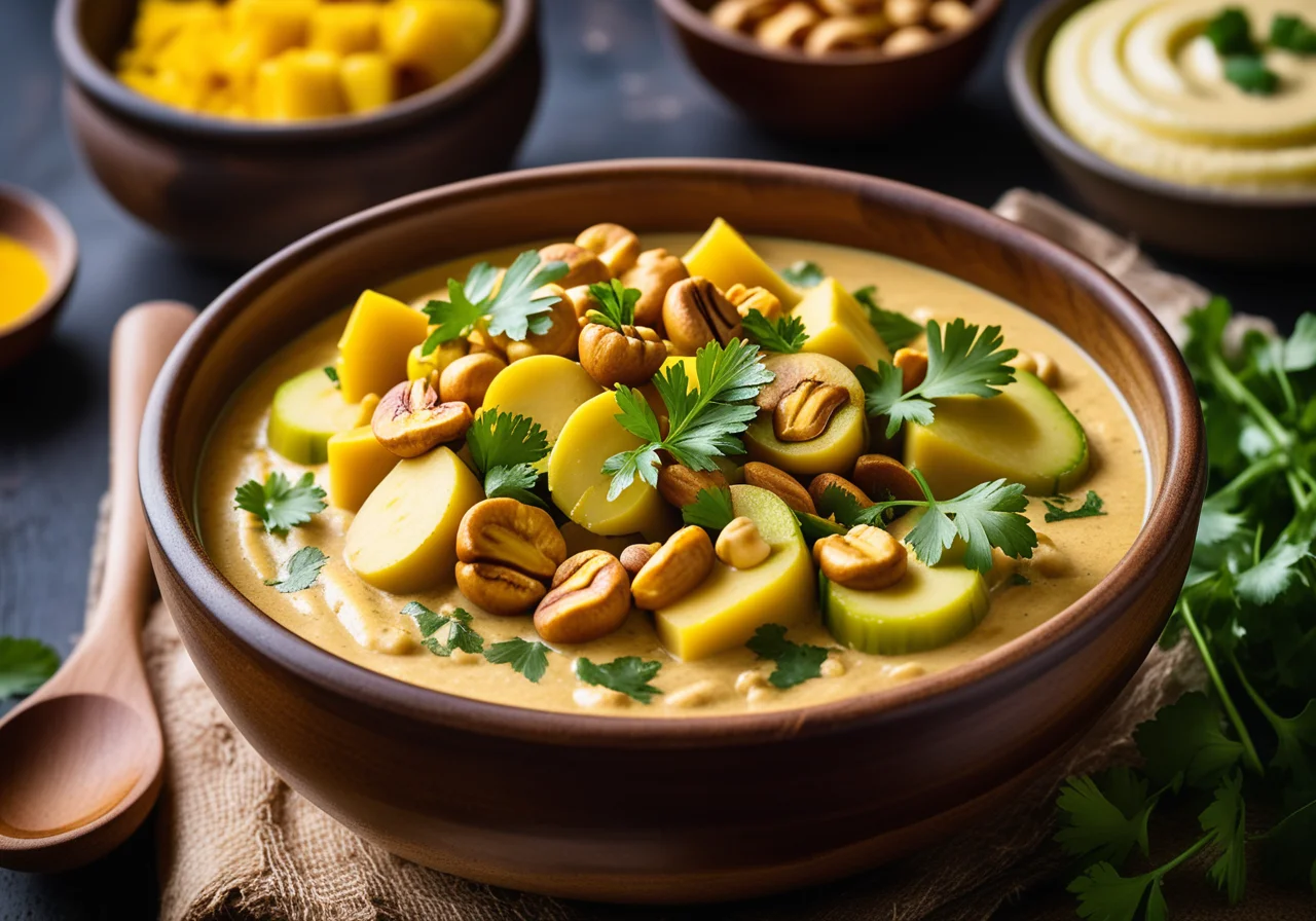 Potato Zucchini Curry with Cashews