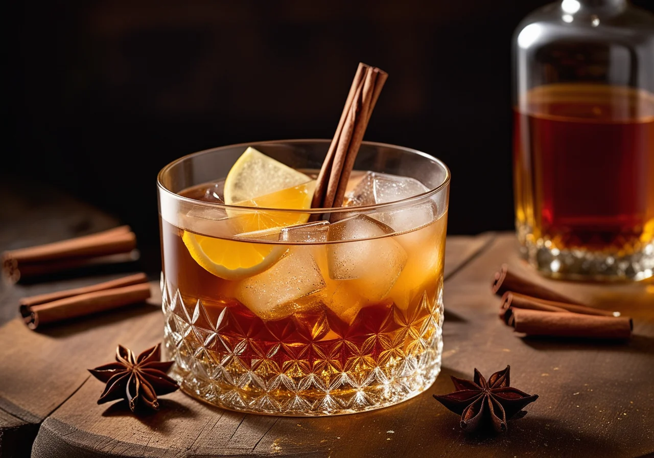 Whisky with Apple Juice and Cinnamon