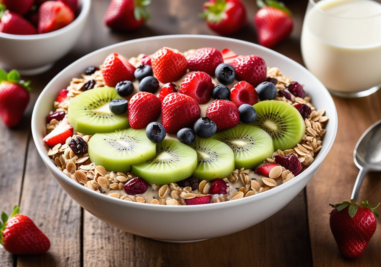 Strawberry Muesli with Kiwi